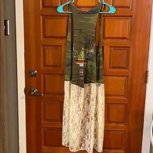 Camo and lace duster